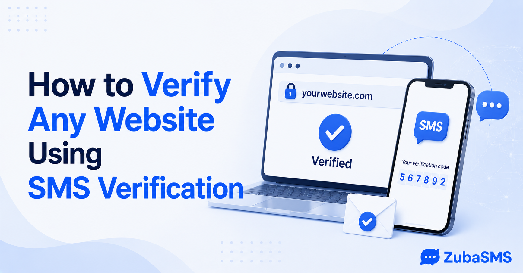 SMS Verification process showing how to verify any website securely using virtual phone numbers and instant OTP delivery.