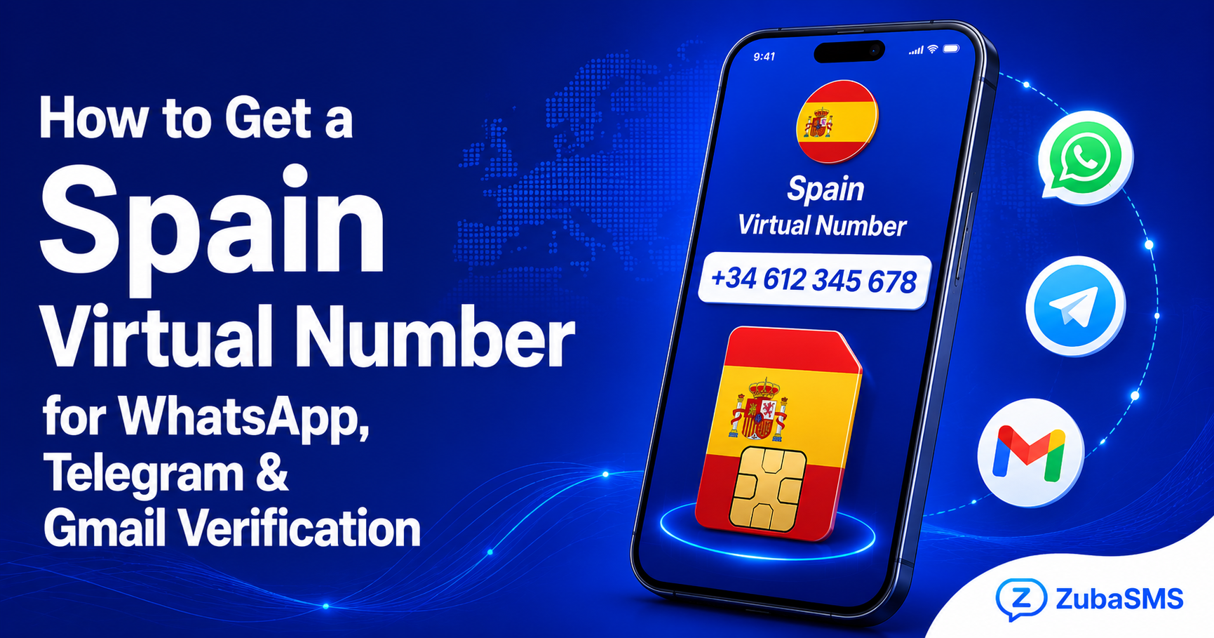 Spain virtual number for WhatsApp, Telegram, and Gmail verification with secure SMS verification, virtual phone numbers, and instant OTP delivery.