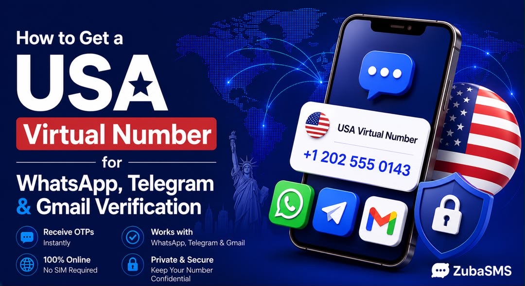 USA virtual number for WhatsApp, Telegram, and Gmail verification with secure SMS verification, virtual phone numbers, and instant OTP delivery.
