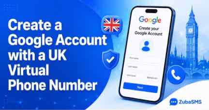 UK virtual phone number used during Google account verification.