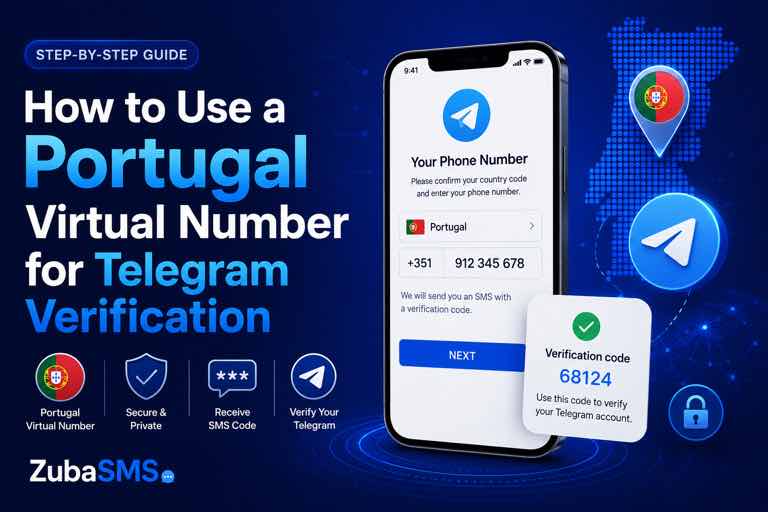 Portugal Virtual Number for Telegram verification using SMS OTP
