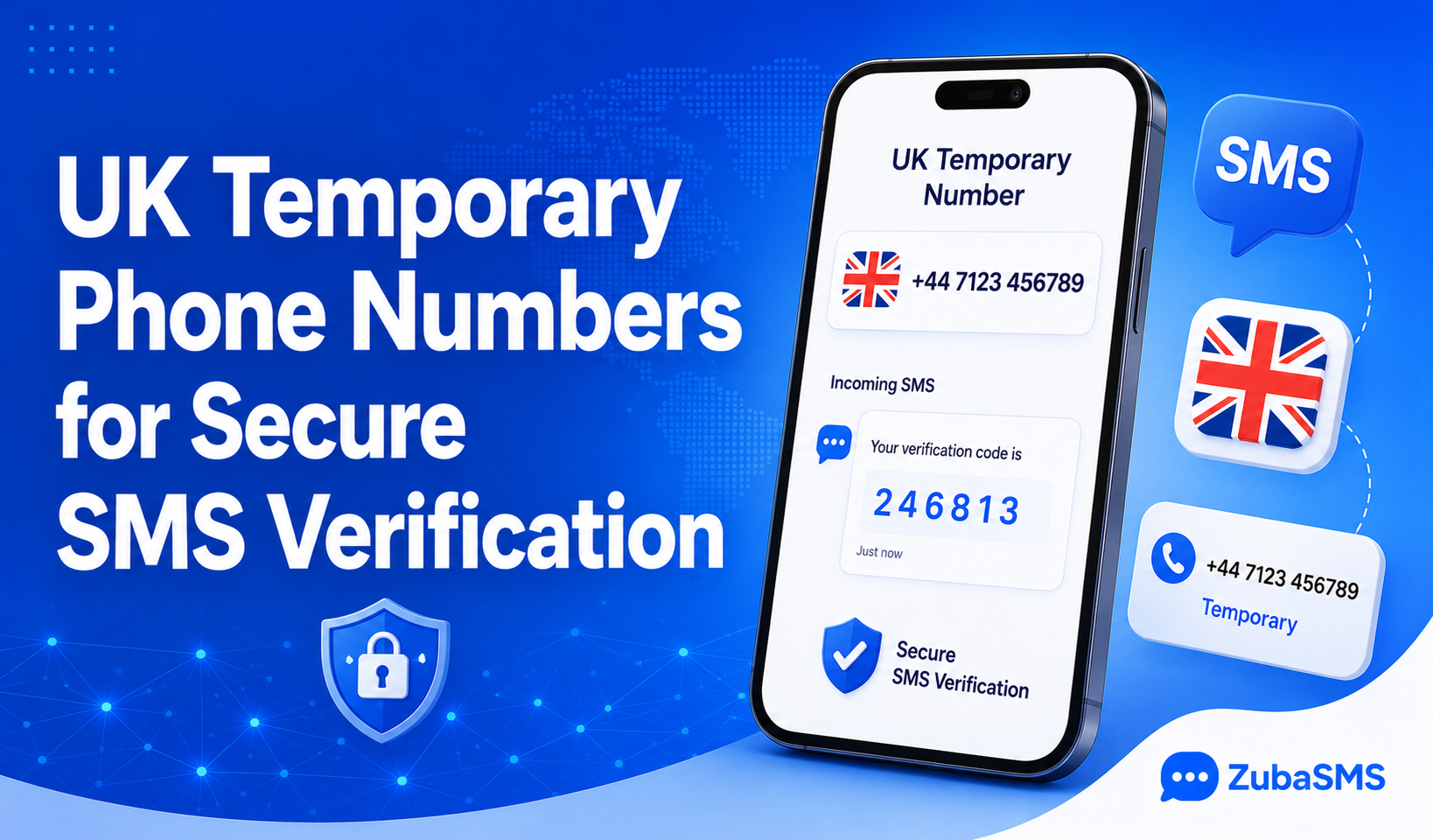 UK temporary virtual phone number used for secure SMS verification.