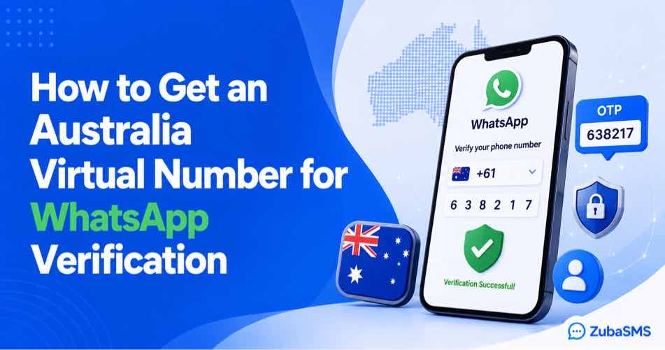Australia virtual phone number receiving a WhatsApp verification code online.