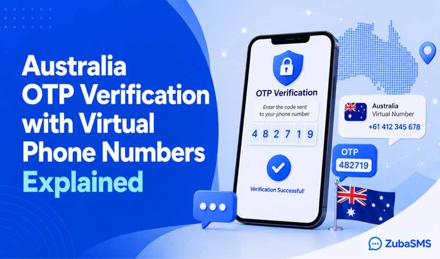 Australia virtual phone number receiving an OTP verification code online.