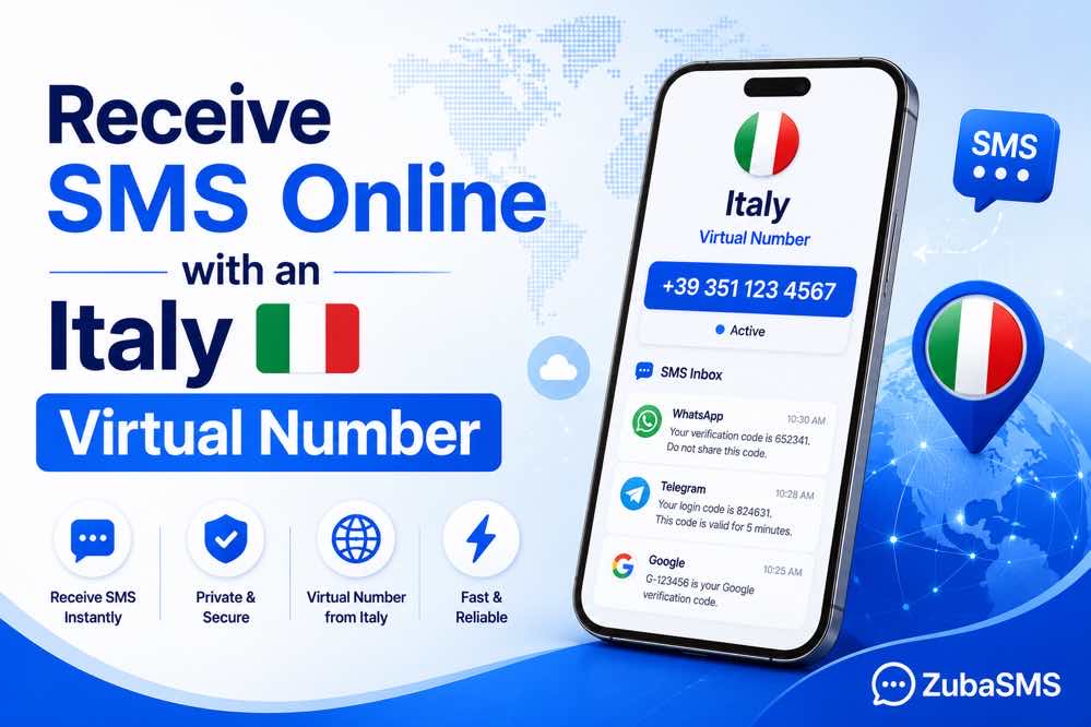Receive SMS online Italy with a virtual phone number